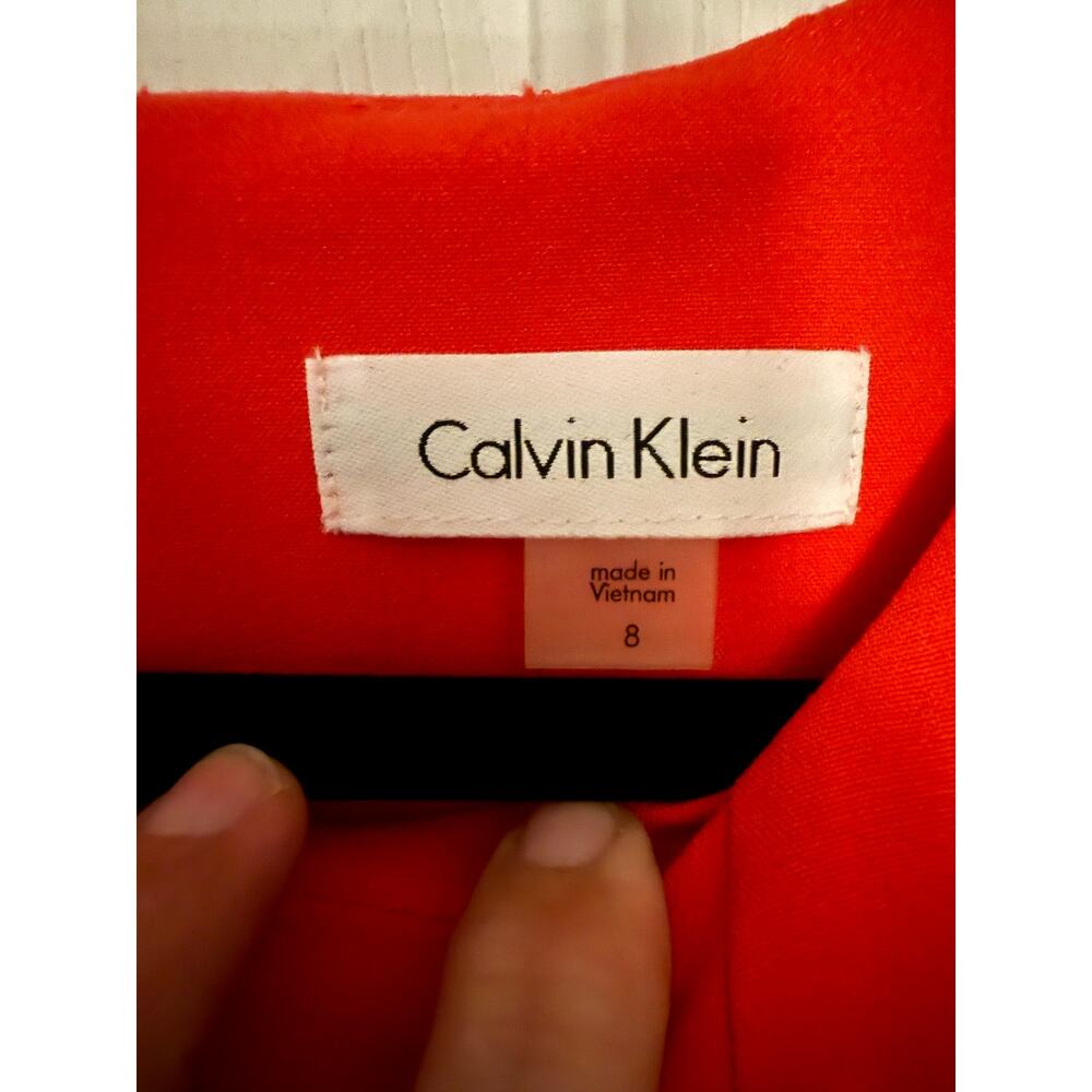 Dress By Calvin Klein With Black Belt Size 8 - Picture 2 of 6